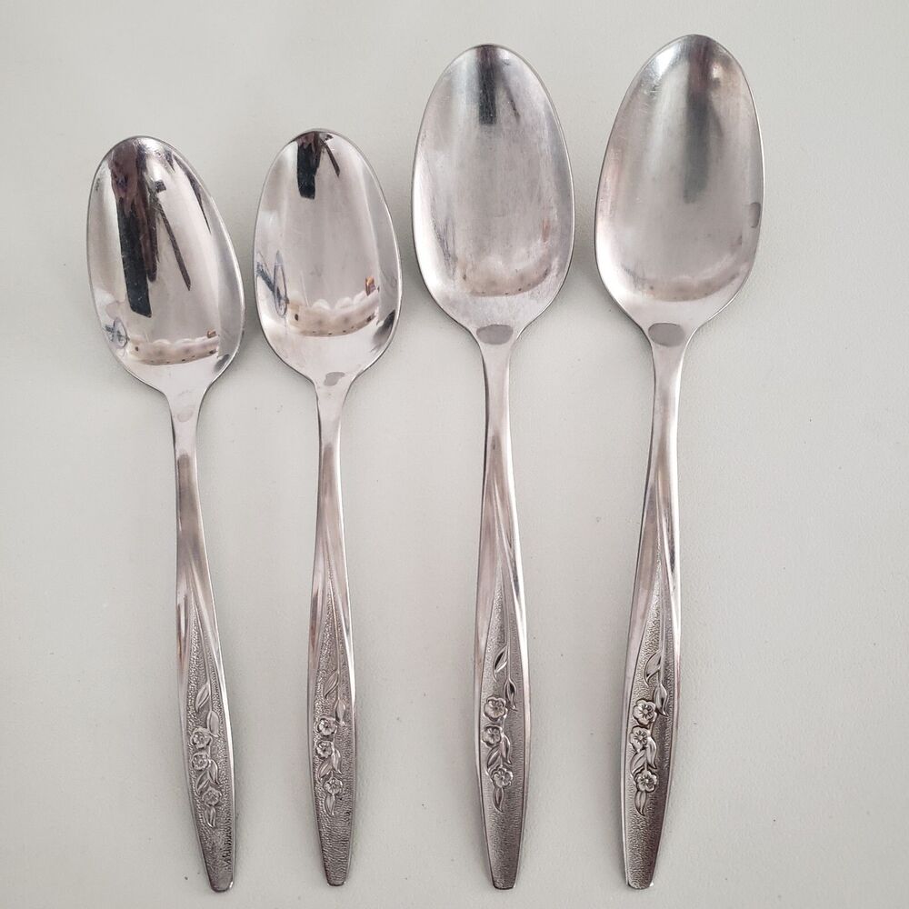 Radiant Rose by Superior Stainless 4 Pcs Soup & Teaspoons Flatware Silverware